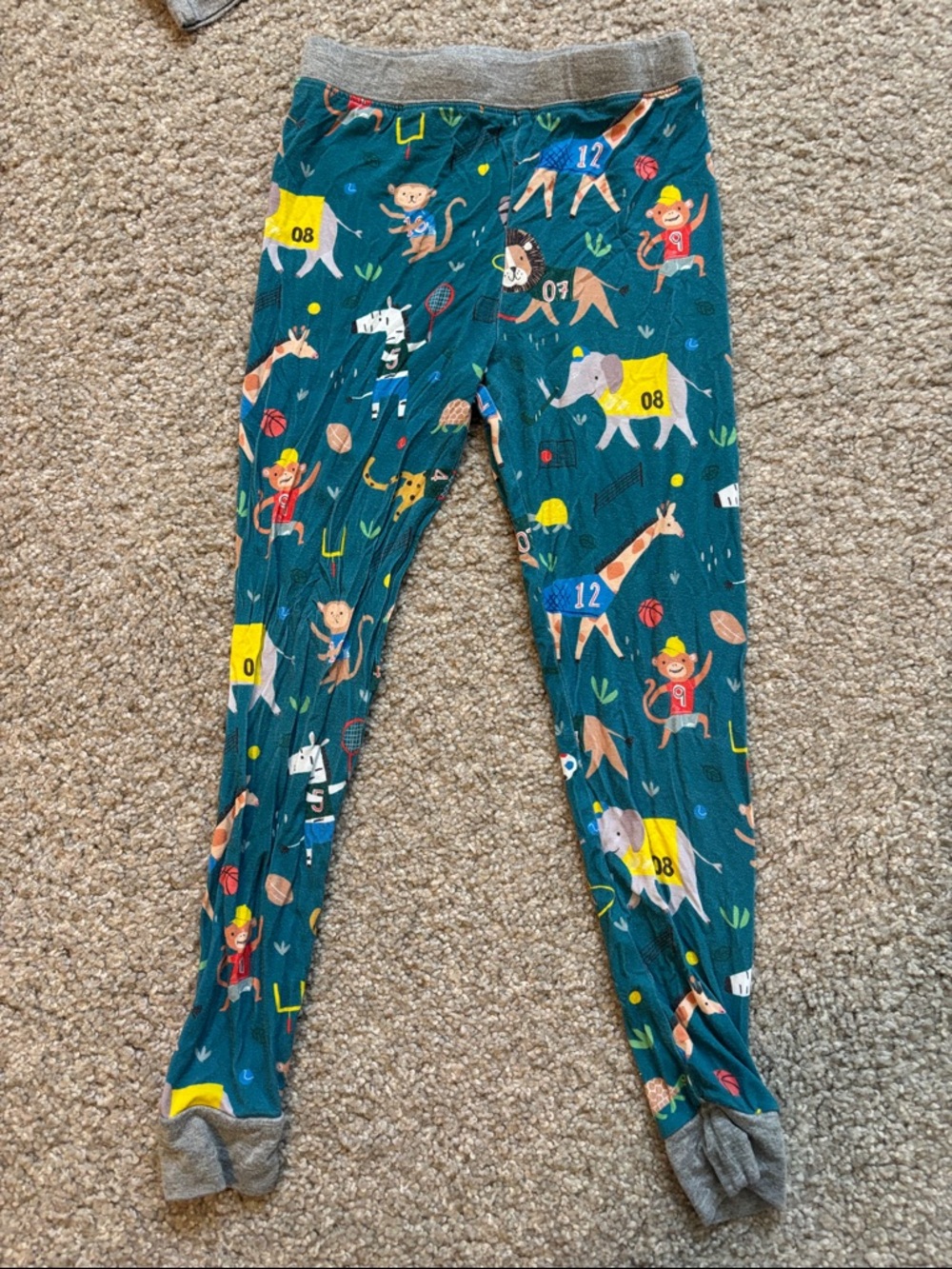 Little Sleepies Teal Animal & Sport Print Pajama Set 4T - Picture 4 of 4